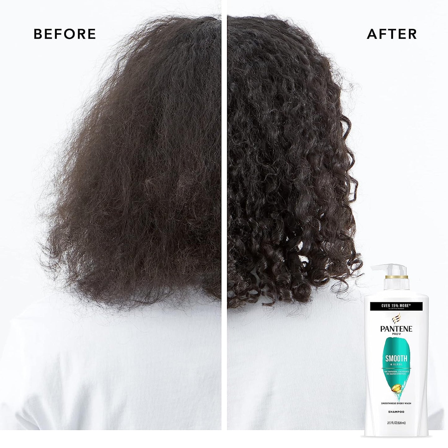 Pantene Shampoo, Conditioner and Hair Treatment Set, Smooth and Sleek for Frizz Control, Safe for Color-Treated Hair