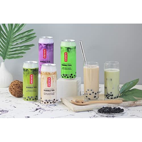 Pocas Bubble Tea with Tapioca Pearls, Variety Pack 8 can(16.5oz) (Taro x2, Brown Sugar x2, Matcha x2, Honey Dew x 2)