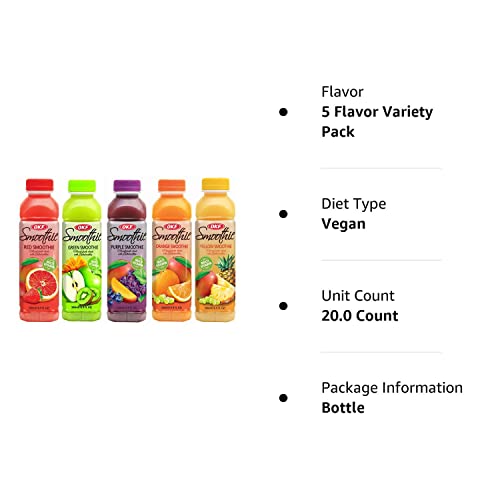 OKF Smoothie, Multi Vitamin Premium New Drink, 16.9 Fluid Ounce (5 Flavor Variety Pack, 20 Pack)