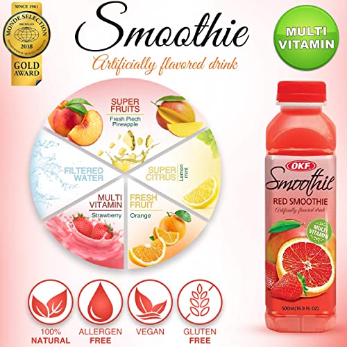 OKF Smoothie, Multi Vitamin Premium New Drink, 16.9 Fluid Ounce (5 Flavor Variety Pack, 6 Pack)