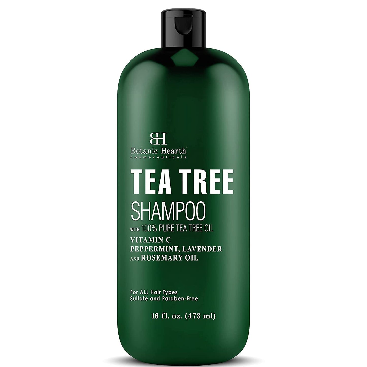 Botanic Hearth Tea Tree Shampoo, Vitamin C, Peppermint, Lavender and Rosemary Oil, Fights Dandruff and Dry Scalp, 16 fl oz