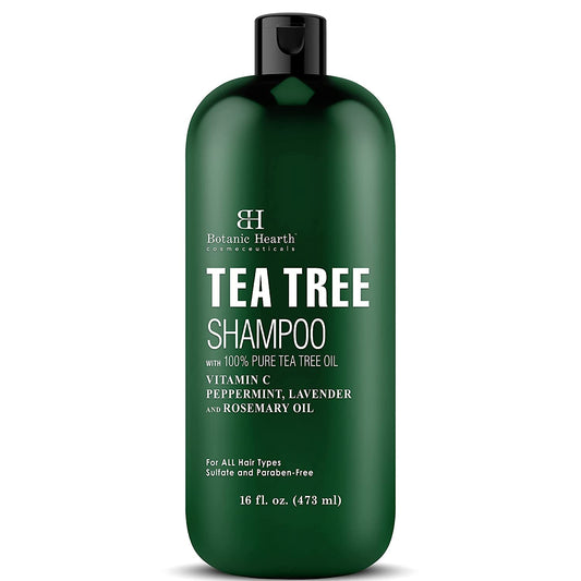 Botanic Hearth Tea Tree Shampoo, Vitamin C, Peppermint, Lavender and Rosemary Oil, Fights Dandruff and Dry Scalp, 16 fl oz