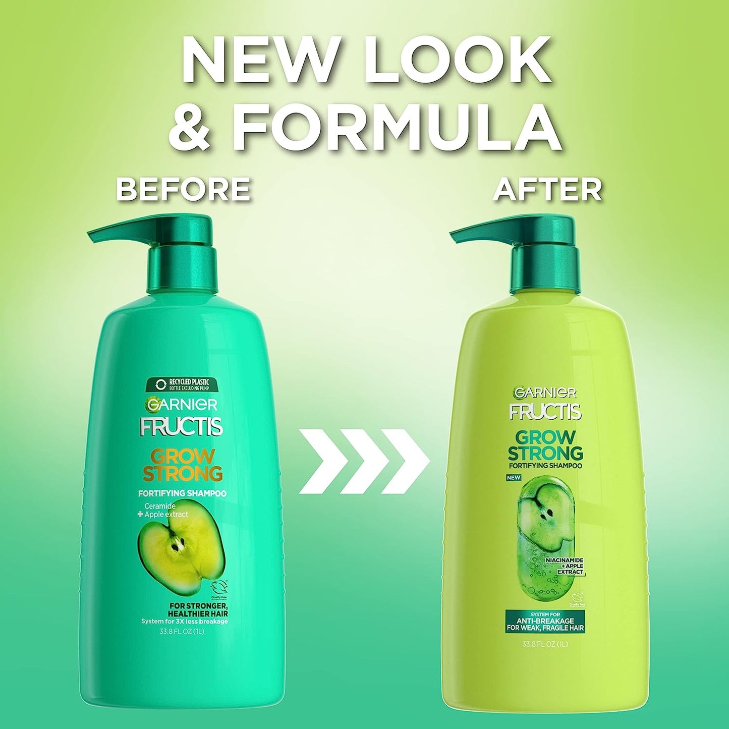 Garnier Fructis Grow Strong Shampoo, 33.8 Fl Oz, 1 Count (Packaging May Vary)