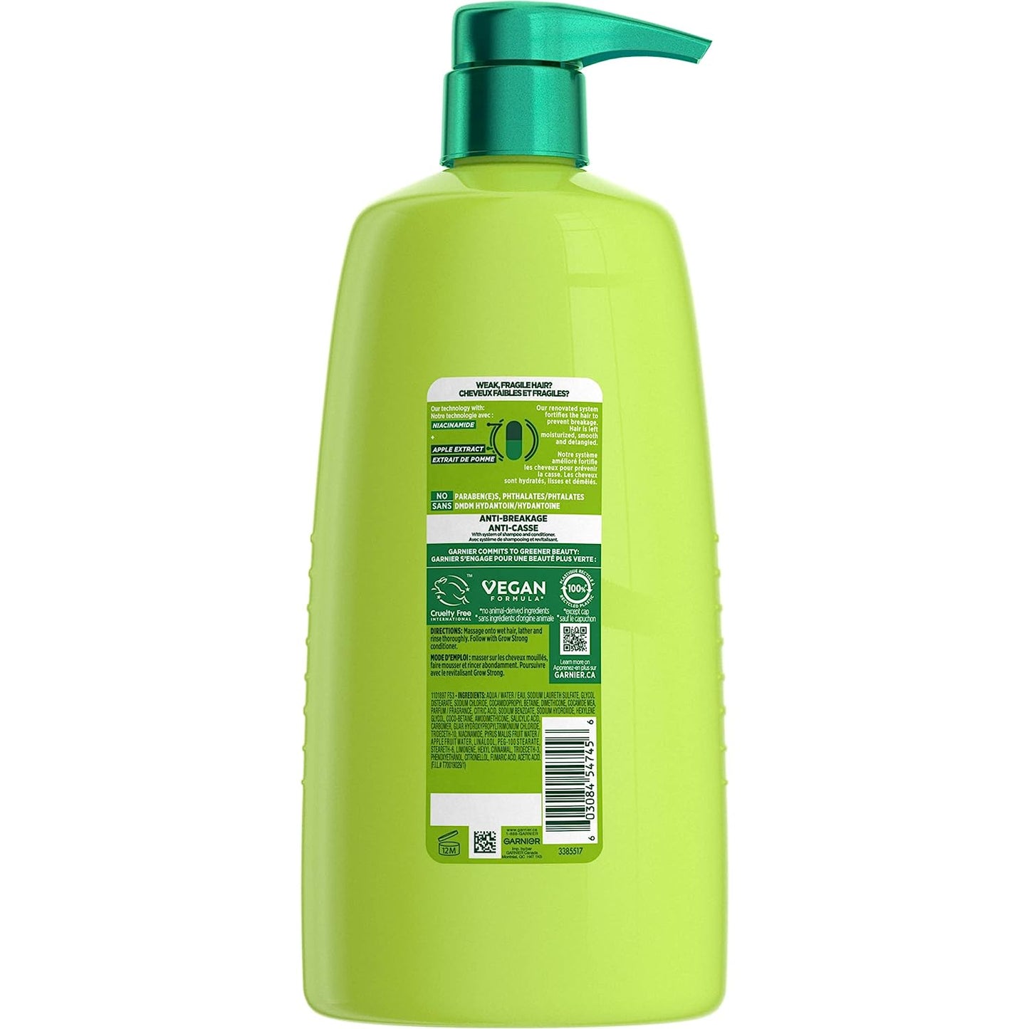 Garnier Fructis Grow Strong Shampoo, 33.8 Fl Oz, 1 Count (Packaging May Vary)