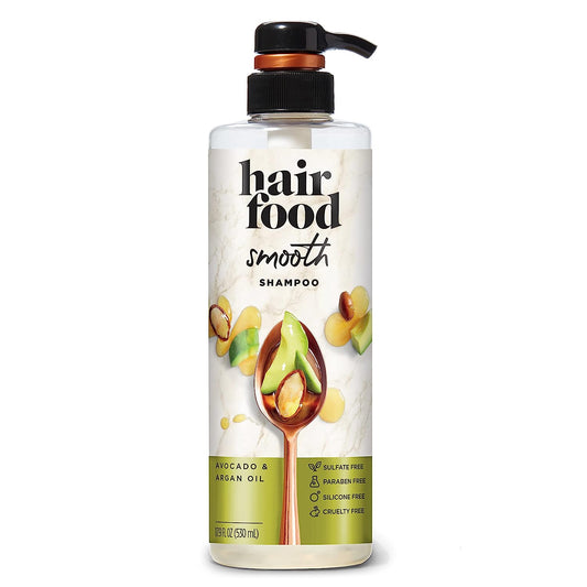 Hair Food Sulfate Free Shampoo, Dye Free Smoothing Treatment, Argan Oil and Avocado, 17.9 Fl Oz (Packaging May Vary)