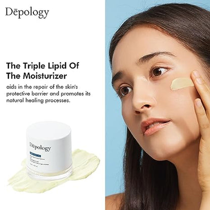 Depology Repair Face Moisturizer | Daily Moisturizer Face Cream with Ceramide and Niacinamide for All Skin Types | Triple lipid Moisturizer |No Fragrance 1.69 fl. Oz