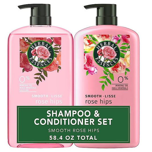 Herbal Essences Shampoo and Conditioner Set, Vitamin E, Rose Hips and Jojoba Extract, Smooth Collection, Bundle