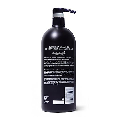 Nexxus Keraphix Shampoo With ProteinFusion for Damaged Hair Keratin Protein, Black Rice, Silicone-Free 33.8 oz