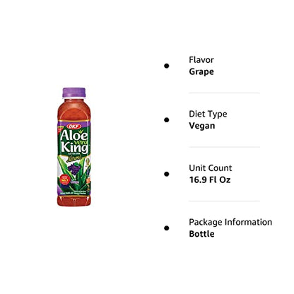 OKF Aloe Vera King Drink Grape, Pack of 10