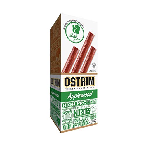 Ostrim Turkey Jerky Snack Sticks-Applewood Flavor, 1.5 oz (Pack of 10)