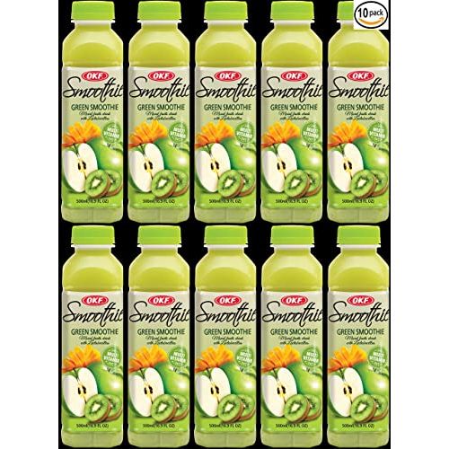 OKF Smoothie, Multi Vitamin Premium New Drink, 16.9 Fluid Ounce (Green Smoothie, 10 Pack)