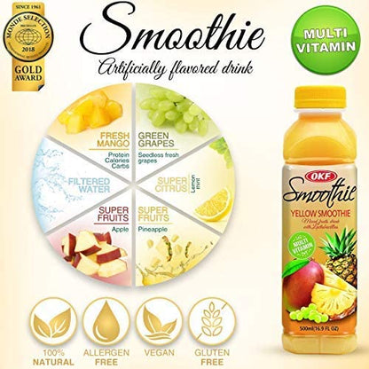 OKF Smoothie, Multi-Vitamin Premium Drink, 16.9 Fluid Ounce (5 Flavor Variety Pack, 10 Pack)