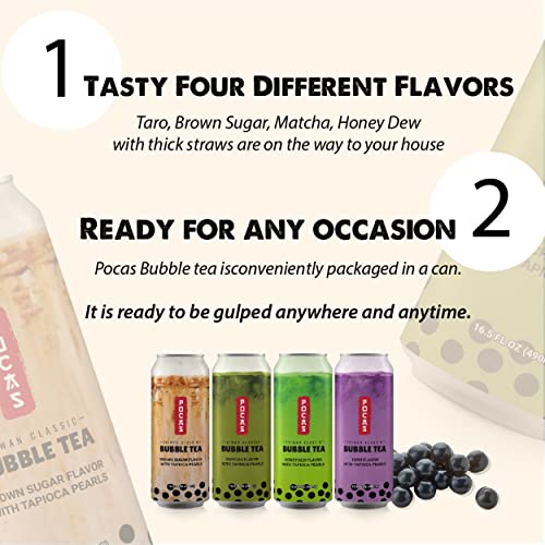 Pocas Bubble Tea Brown Sugar, Pack of 8